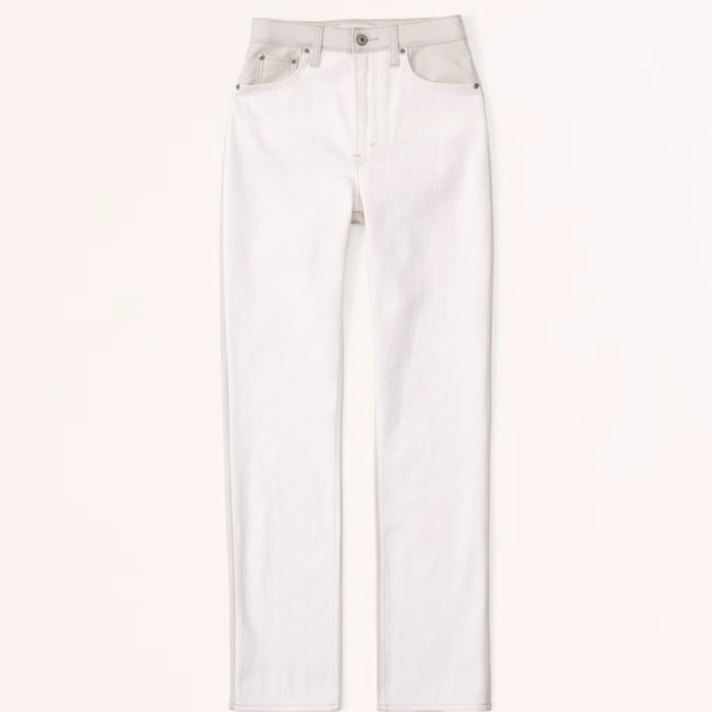 Abercrombie & Fitch White Straight Leg Jeans